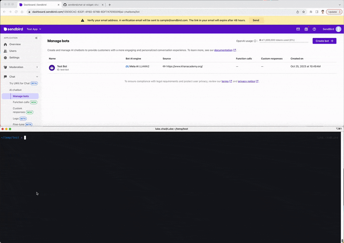 Run LLama2 with Chat Widget