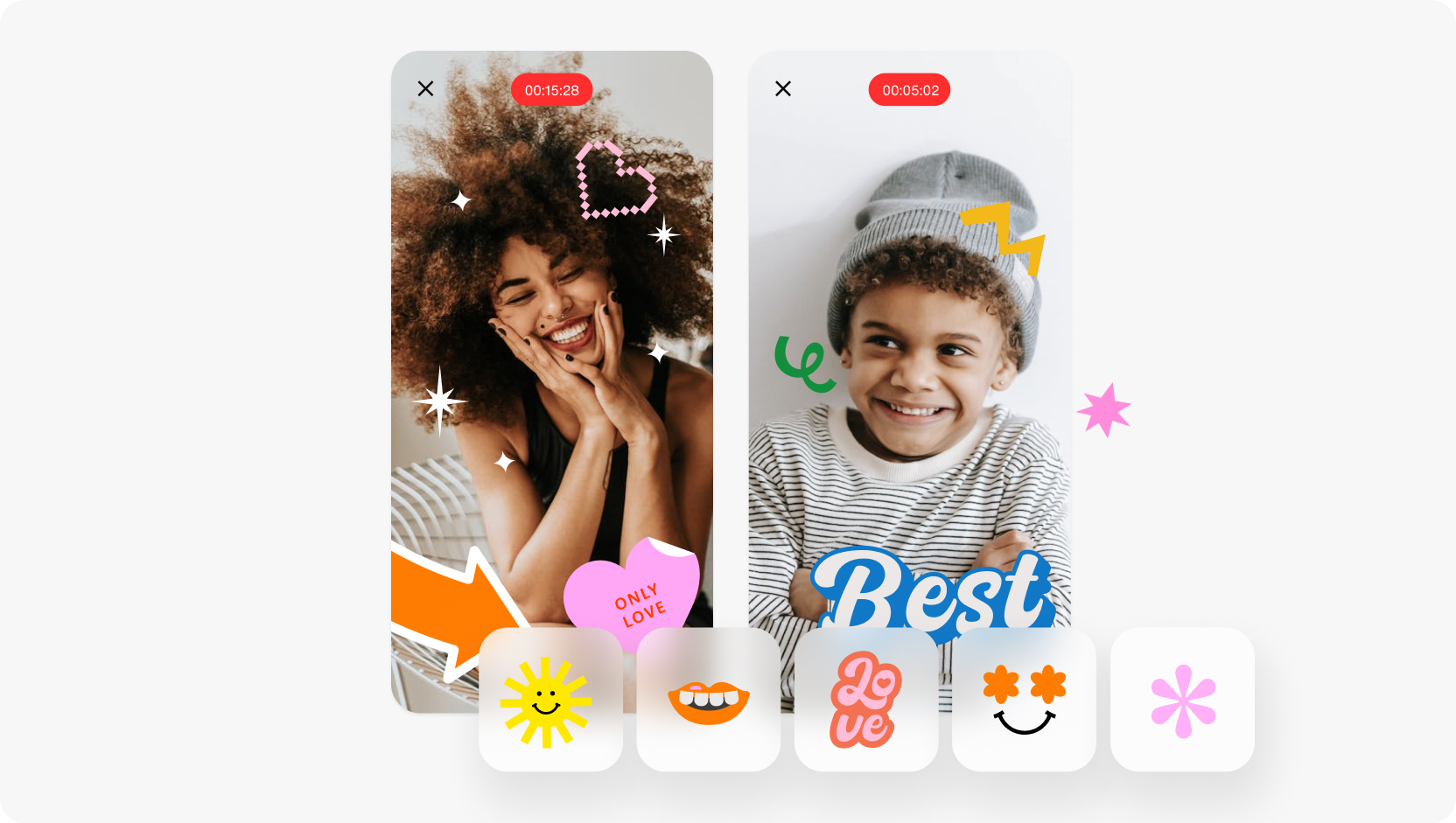 AR and video filters depicting fun filters and stickers for engaging video chat