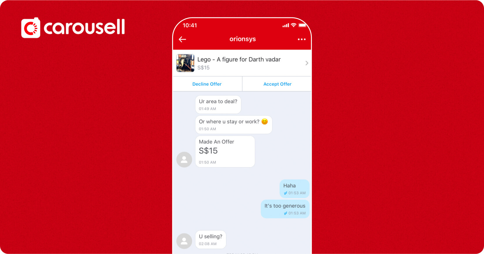 Customer marketplace example messaging