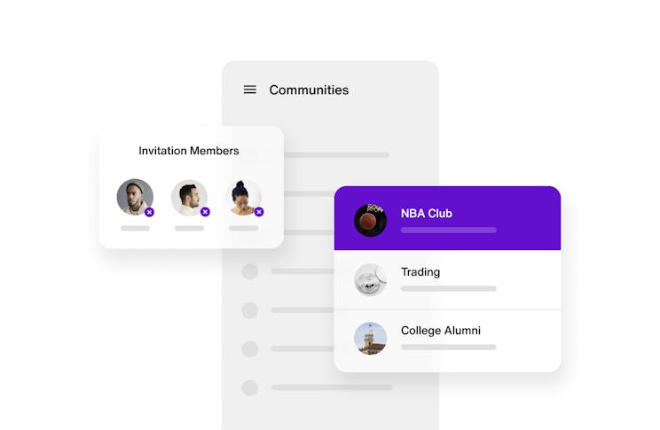 Online community open and private channels
