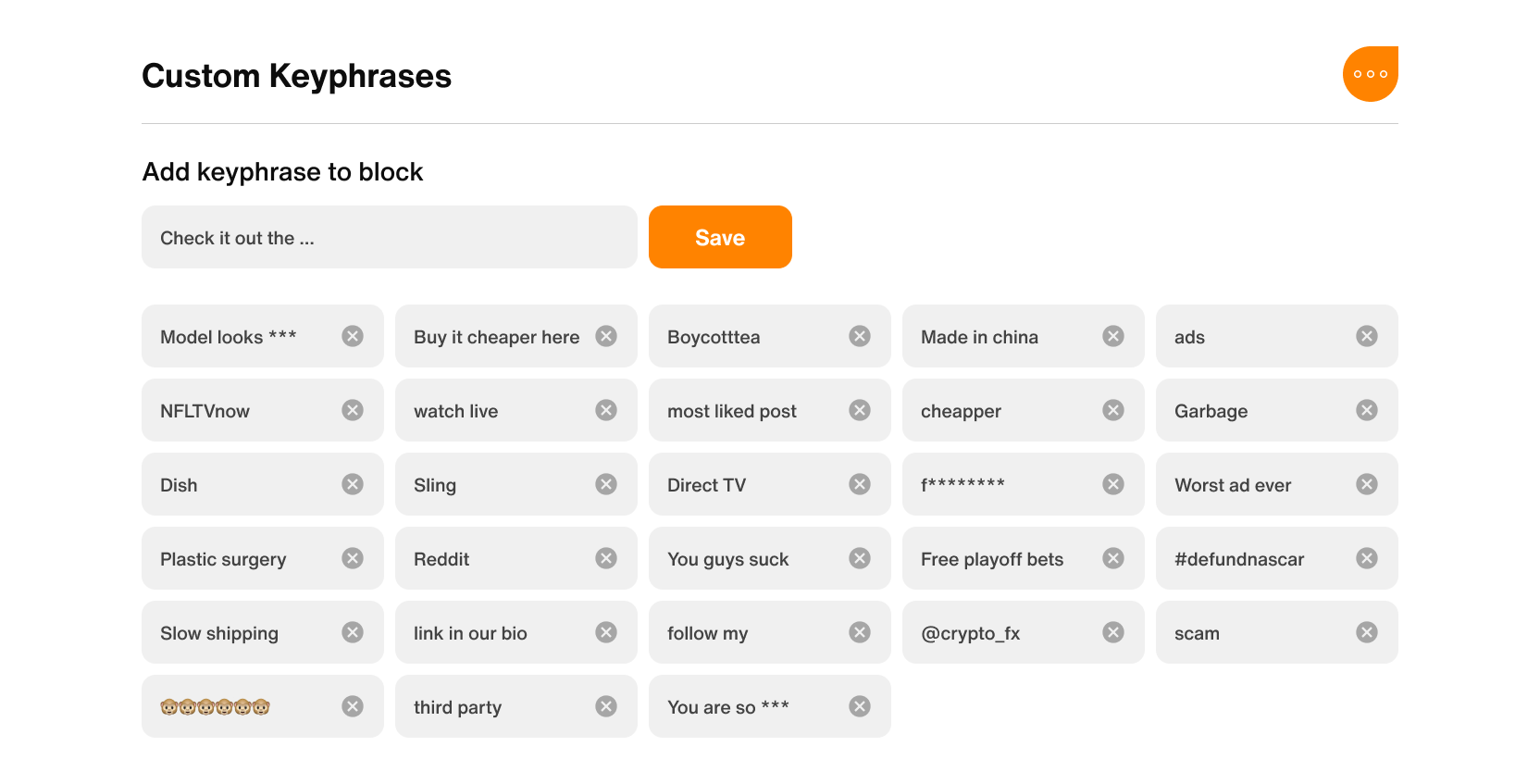 Custom keyphrases