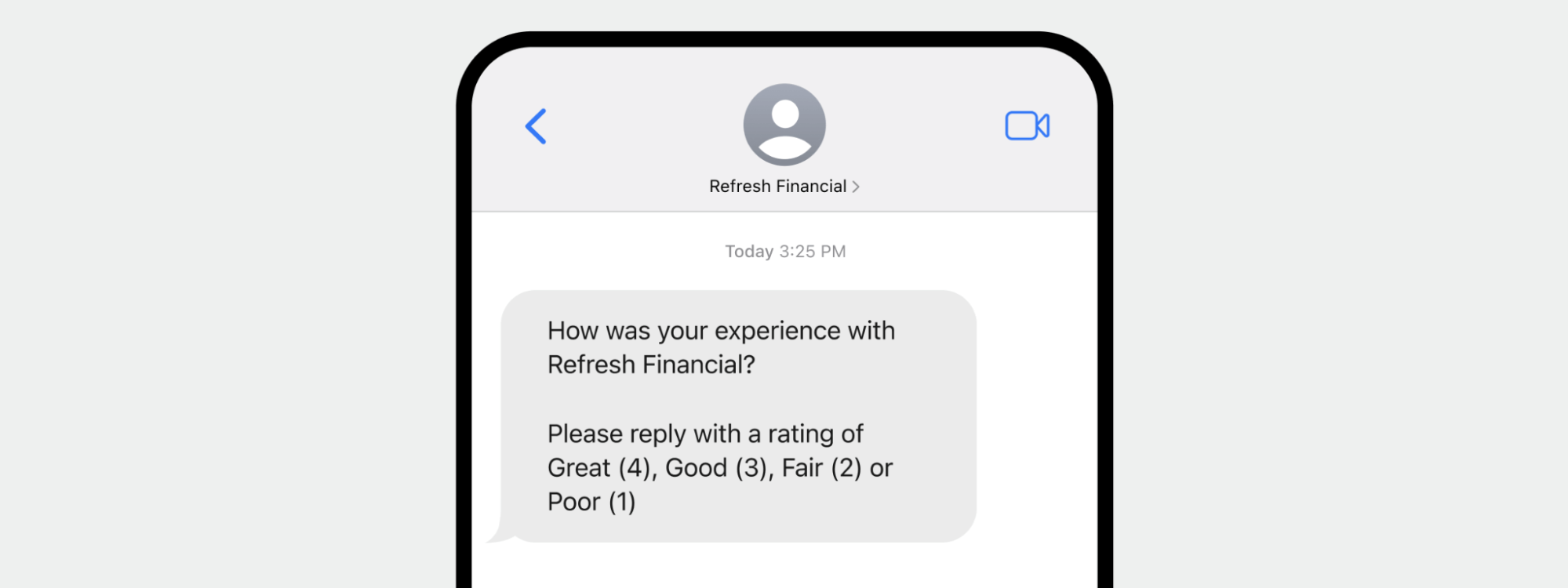 An example of a customer feedback SMS