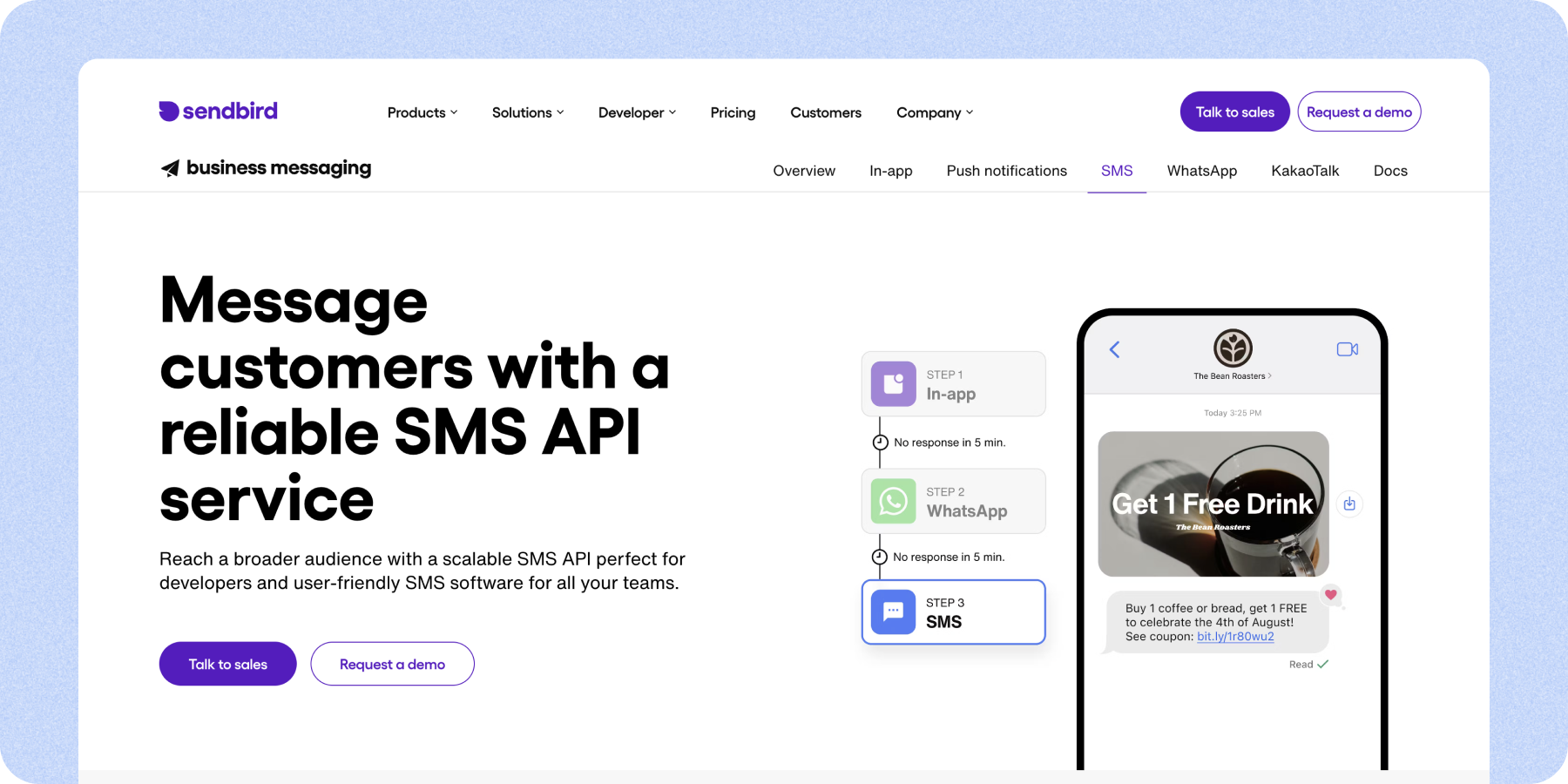 Sendbird is the best business text messaging service for customizable omnichannel messaging
