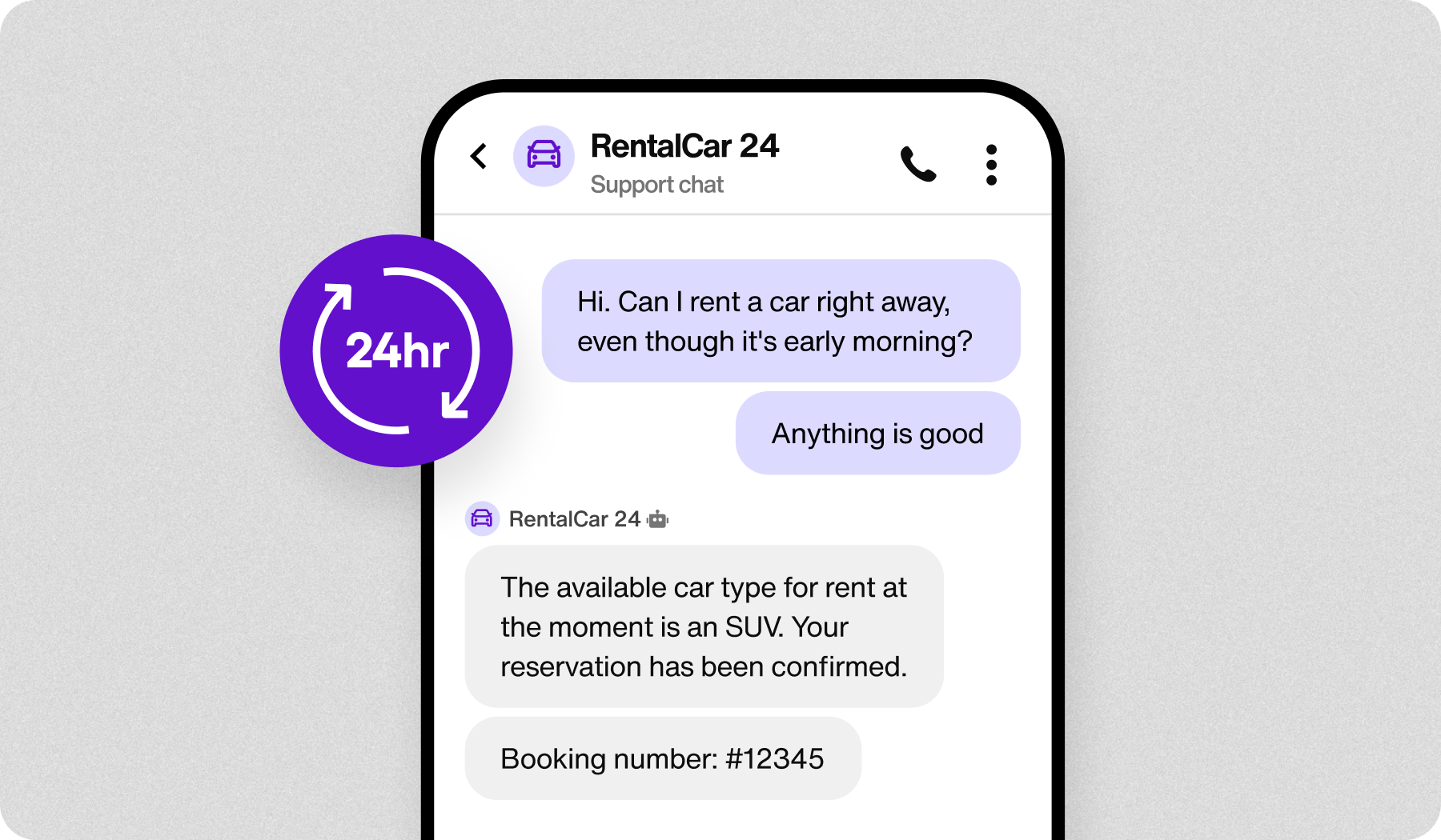 An ecommerce chatbot offering 24/7 customer support