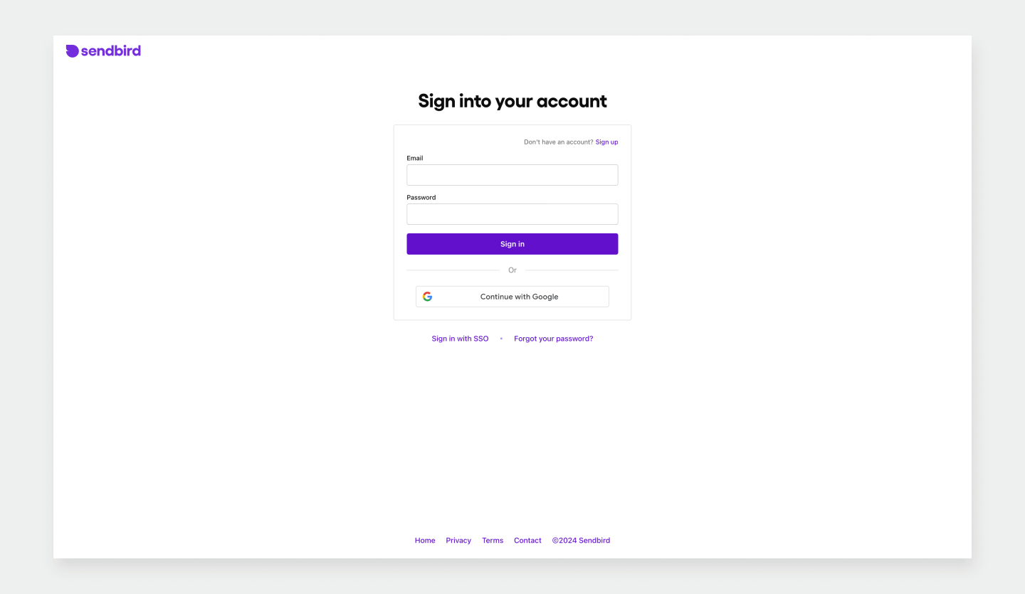 Create a Sendbird account