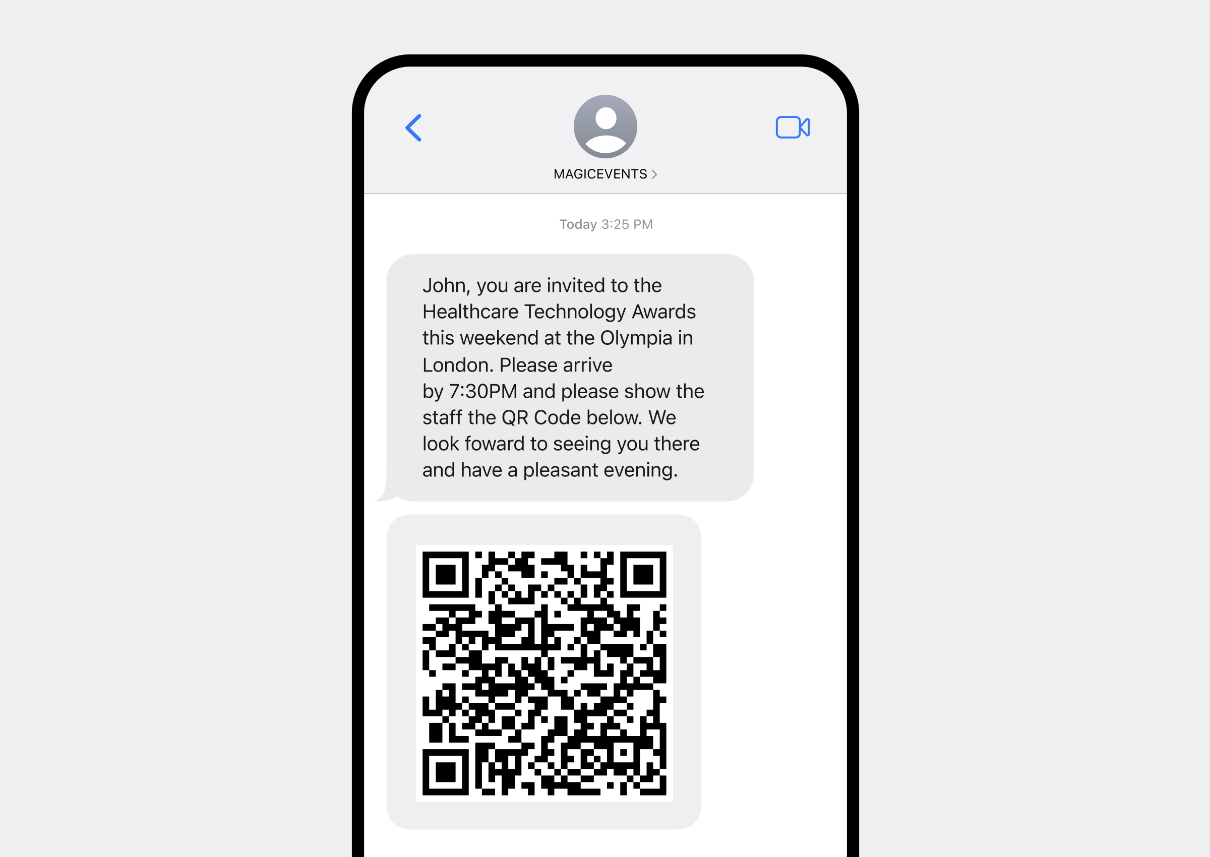 An example of a message promoting an event