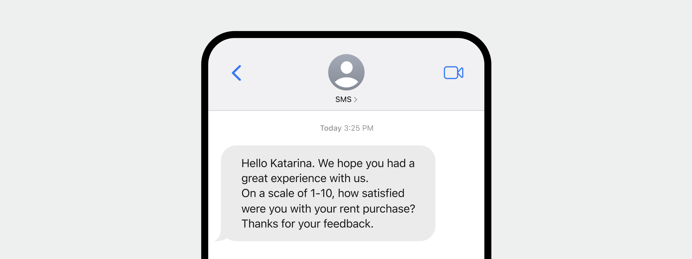 An example of a customer engagement SMS marketing campaign message