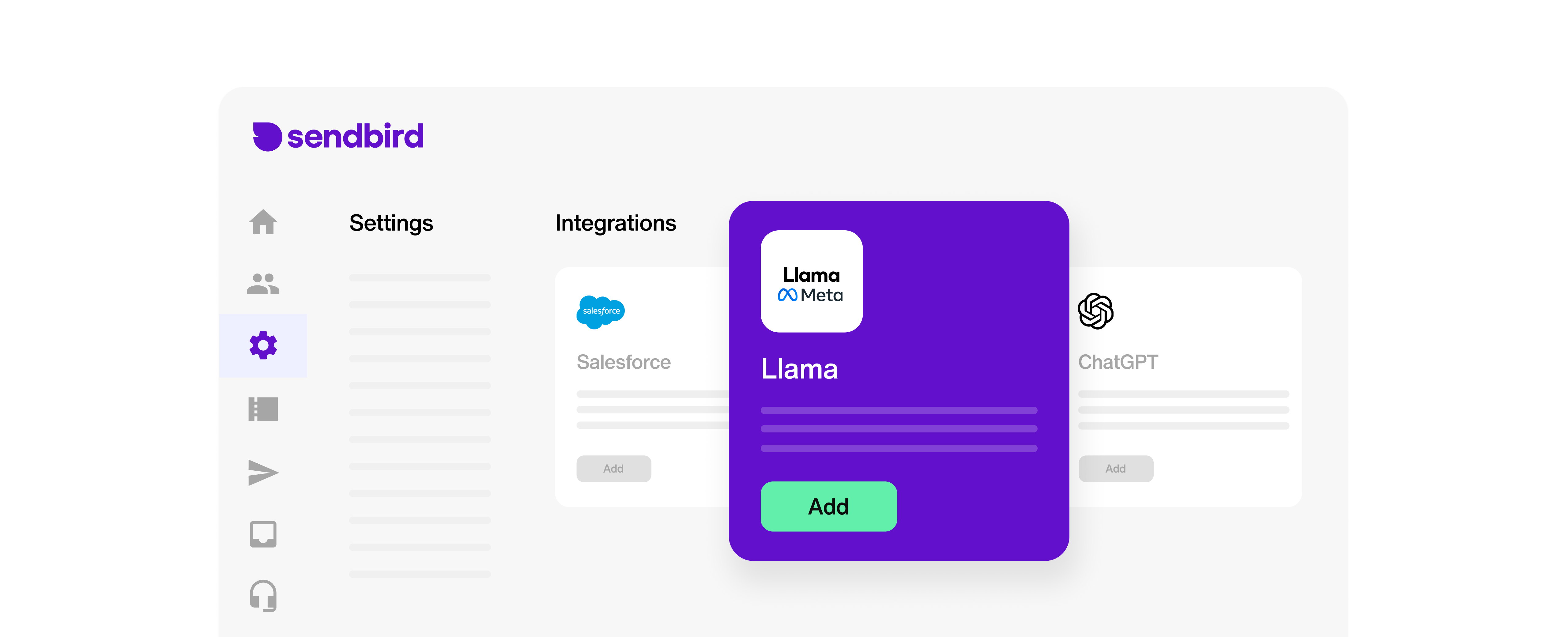 Llama no-code dashboard setup