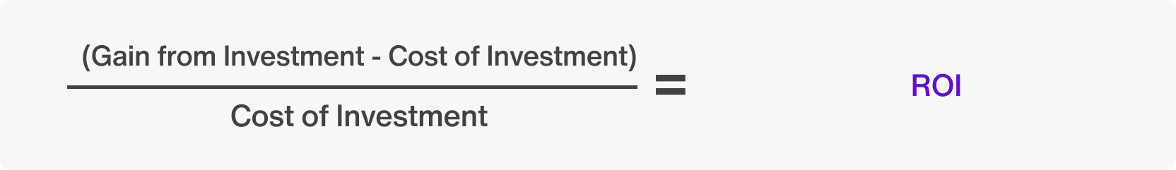 Return on investment (ROI) formula