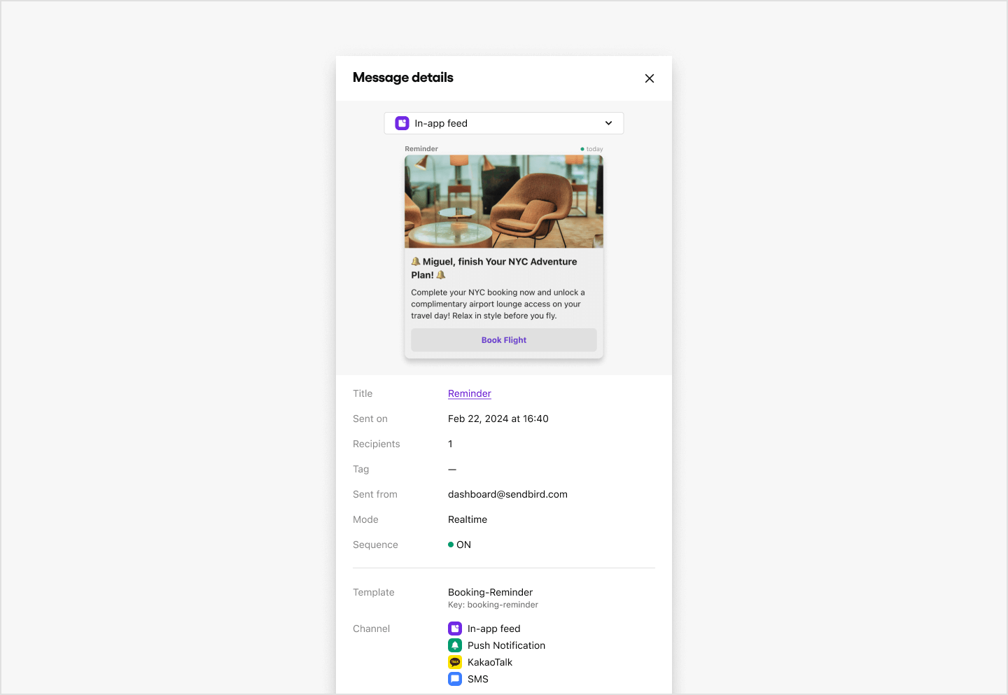 image|a screenshot showing message details on a sidebar