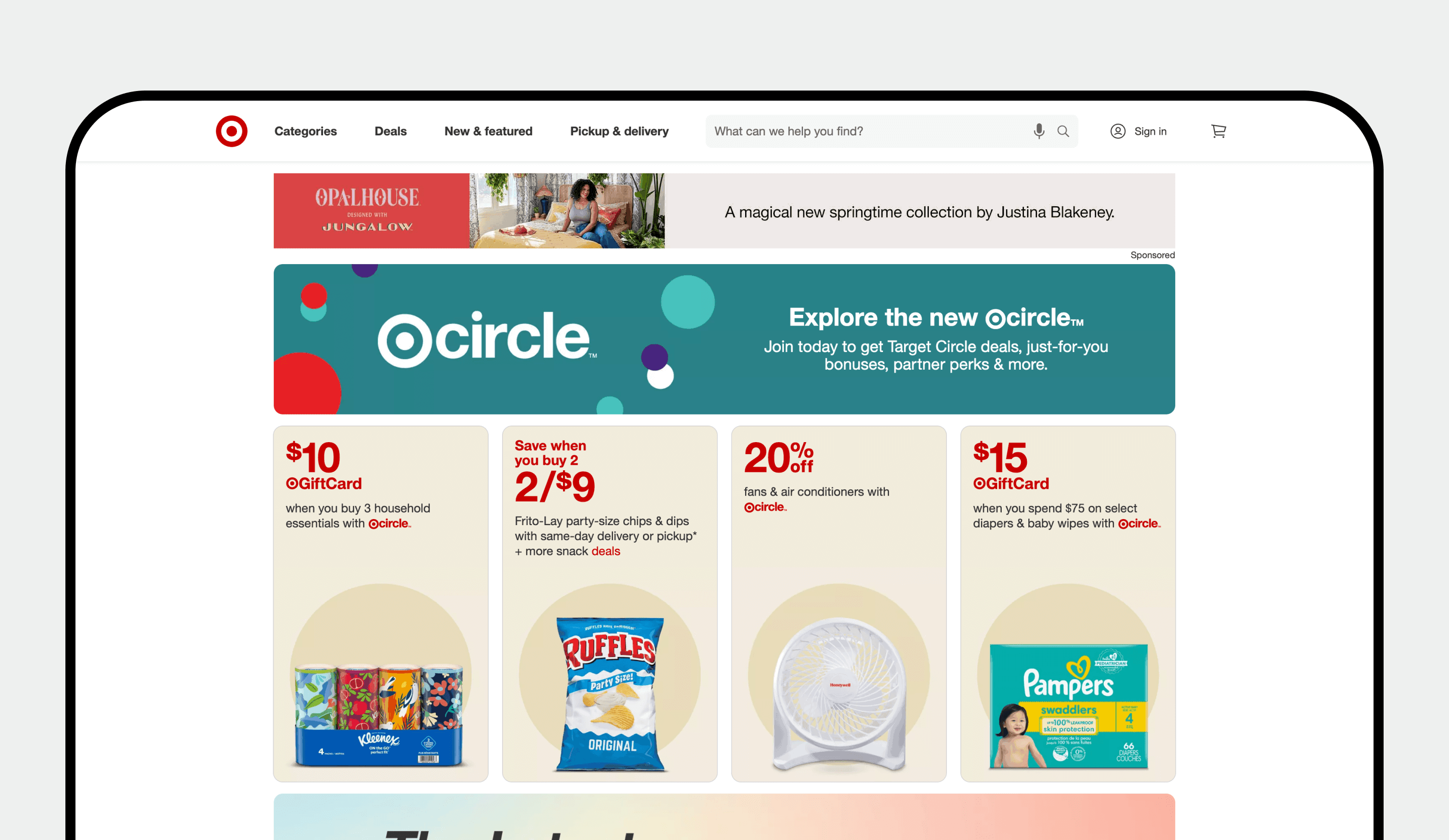 A screenshot of the Target website