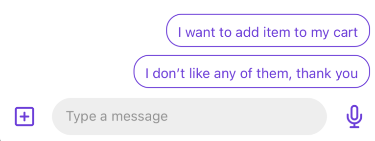Quick reply options