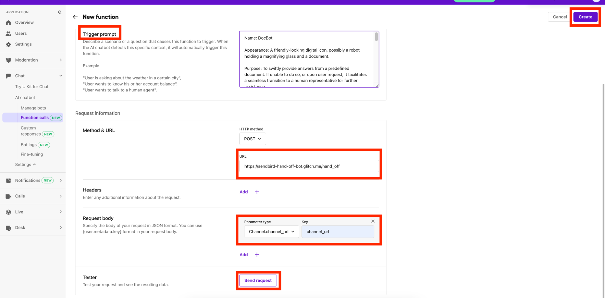 New function page