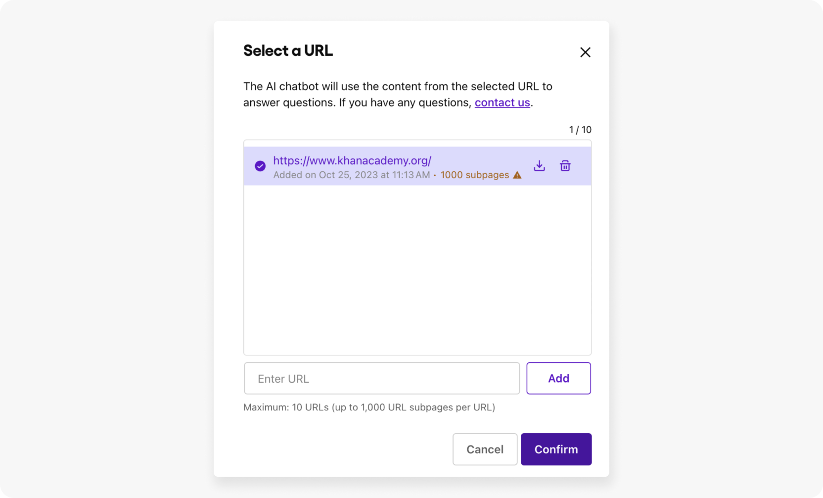 Select a URL